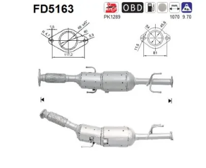 Фільтр твердих частин DPF SZT ASC ASC AS FD5163