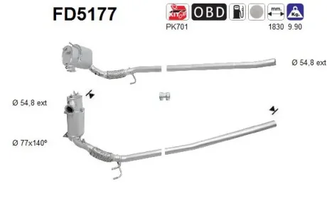 Фільтр твердих частин DPF SZT ASC ASC AS FD5177