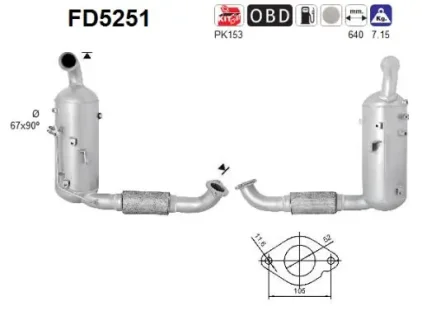 Фільтр твердих частин DPF SZT ASC ASC AS FD5251