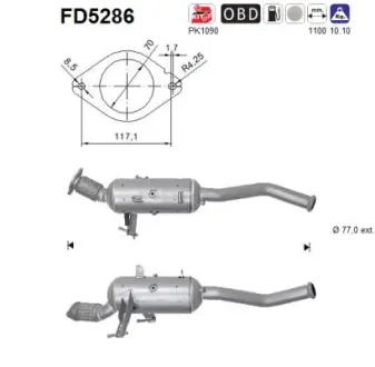 Фільтр твердих частин DPF SZT ASC ASC AS FD5286