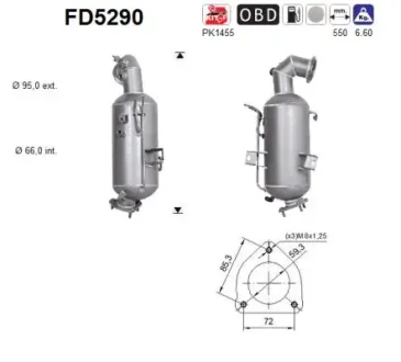Фільтр твердих частин DPF SZT ASC ASC AS FD5290