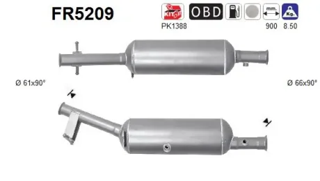 Фільтр твердих частин DPF SZT ASC ASC AS FR5209