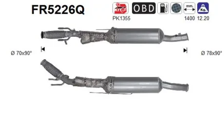 Фільтр твердих частин DPF SZT ASC ASC AS FR5226Q