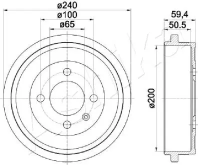Барабан гальмівний (задній) Seat Cordoba/VW Polo 1.0-1.9D 93-05 (100x50,5) ASHIKA 56000902 (фото 1)