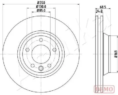 Диск тормозной (передний) Audi Q7 06-15/Porsche Cayenne 02-/VW Touareg 02-10 (350x34) (L) PRO+ ASHIKA 60000931C