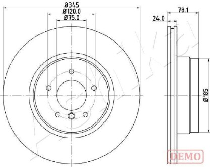 Диск тормозной (задний) Mini Cooper 01- (259x10) ASHIKA 61000132C