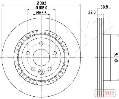 Диск гальмівний Volvo XC60 I 2.0-3.2 05.08-12.17 ASHIKA 61000325C