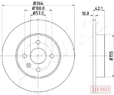 Диск тормозной ASHIKA 61-00-0407C