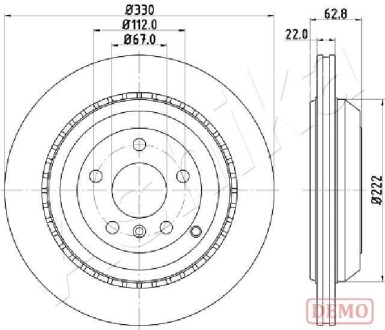 Диск тормозной (задний) MB GL-class (X164)/M-class (W164) 06- (330x22) 06- ASHIKA 61000519C