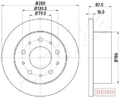 Диск гальмівний (задній) Citroen C4 II/Peugeot 308 08- (249х9) (+ABS) (з підшипником) ASHIKA 61000611C (фото 1)