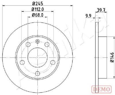 Диск тормозной (задний) Audi 80/A4 93-09 (245x10) ASHIKA 61000929C