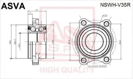 Подшипник ступицы ASVA NSWHV35R
