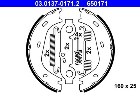 Тормозные колодки ручного тормоза ATE 03013701712