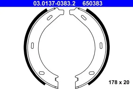 Гальмівні колодки ручного гальма ATE 03013703832 (фото 1)