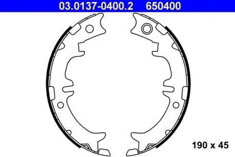 Тормозные колодки ручного тормоза ATE 03013704002