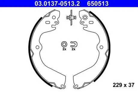 Гальмівна колодка NISSAN NV200, NV200 / EVALIA 1.5D/1.6 02.10- ATE 03013705132