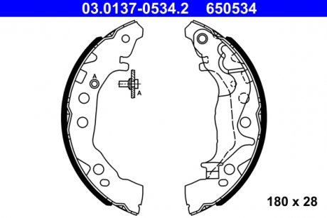 Тормозные колодки, барабанные ATE 03013705342 (фото 1)