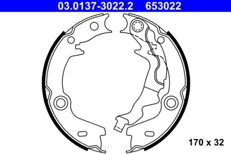Тормозные колодки ручного тормоза ATE 03013730222