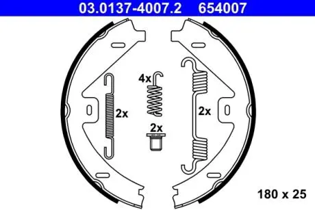 Тормозные колодки ручного тормоза ATE 03013740072