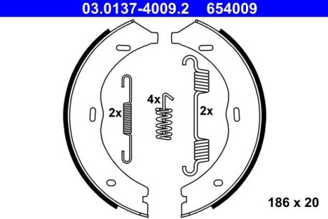 Колодки тормозные барабанные к-кт ATE 03013740092 (фото 1)