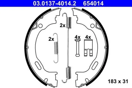 Тормозные колодки ручного тормоза ATE 03013740142