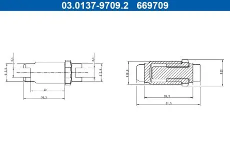 Ремкомплект гальмівних колодок ATE 03.0137-9709.2