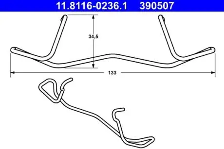 Комплект монтажний колодок ATE 11.8116-0236.1