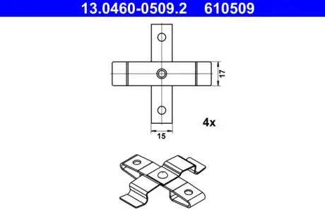 Планка супорта (переднього) прижимна (к-кт) VW Touareg/Porsche Cayenne/Macan 10- (Brembo) ATE 13046005092