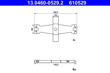 Планка супорта (переднього) прижимна (к-кт) Tesla Model 3 17- ATE 13046005292