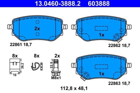 Колодки гальмівні (задні) MB X-class 17-20/Nissan NP300 Navara 15- Q+ (Teves) ATE 13046038882