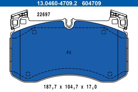 Гальмівні колодки, дискові ATE 13.0460-4709.2