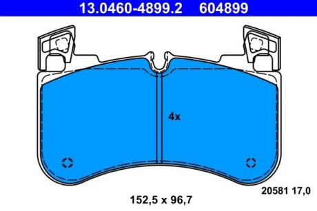 Тормозные колодки (передние) Land Rover Defender 19-/Discovery 16-/Range Rover 12- ATE 13046048992