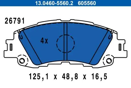 Гальмівні колодки, дискові ATE 13.0460-5560.2