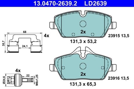 Колодки гальмівні (передні) BMW i3 (I01) 13- ATE 13047026392