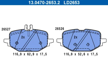 Колодки тормозные (задние) MB C-class (W206/S206) 21- ATE 13047026532 (фото 1)