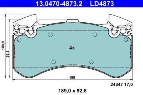 Тормозные колодки (передние) Audi A6/A7/A8/Q5 10-/VW Jetta 08-10 ATE 13047048732