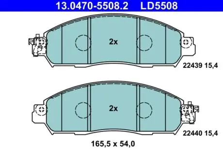 Керамічні гальмівні колодки передн, NISSAN LEAF, NV200, NV200 / EVALIA Electric 05.14- ATE 13047055082