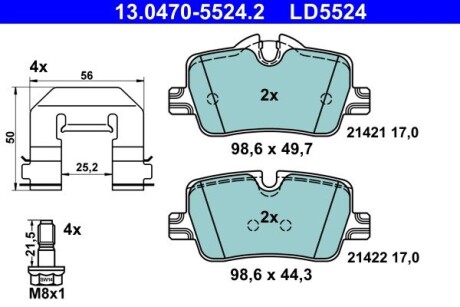 Гальмівні колодки 3 Touring (G21, G81) ATE 13047055242