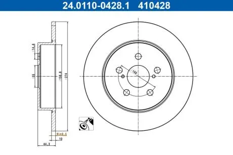 Гальмівний диск ATE 24.0110-0428.1