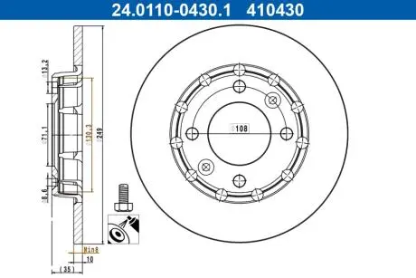 Гальмівний диск ATE 24.0110-0430.1