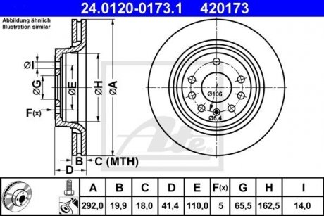 Диск гальмівний ATE 24012001731