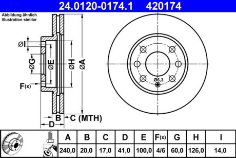 Тормозной диск ATE 24012001741