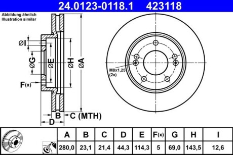 Гальмівні диски CEED Combi Van (JD) ATE 24012301181