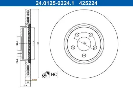 Гальмівний диск ATE 24.0125-0224.1