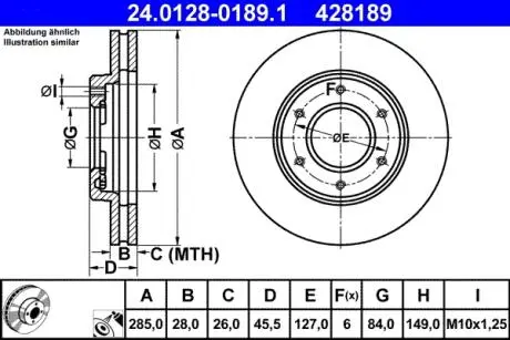 Гальмівний диск ATE 24012801891