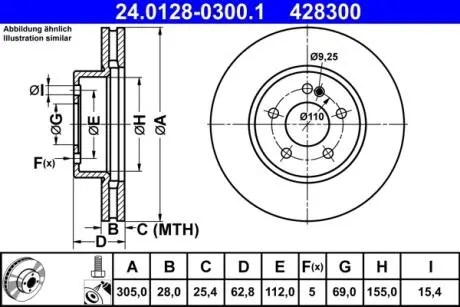 Гальмівний диск ATE 24012803001