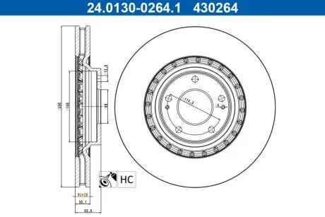 Гальмівний диск ATE 24.0130-0264.1