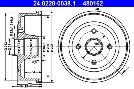 Гальмівний барабан ATE 24022000381