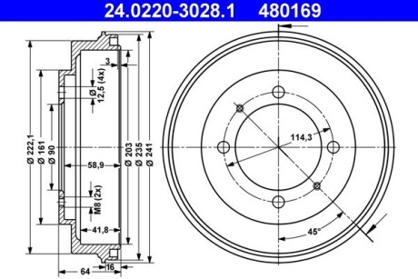 Тормозной барабан ATE 24022030281