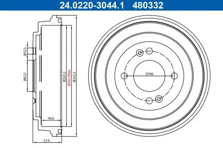 Гальмівний барабан ATE 24022030441